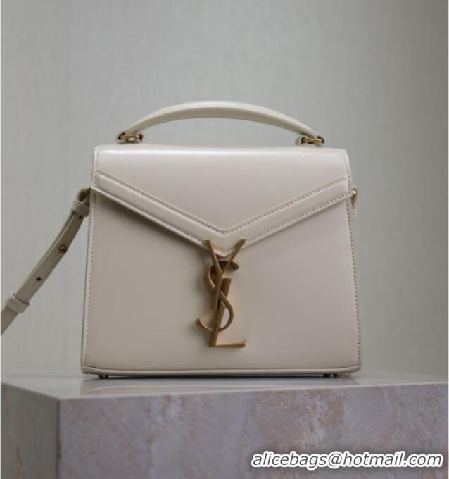 Top Quality Saint Laurent Cassandre Mini Bag in Box Leather 602716 White 2025
