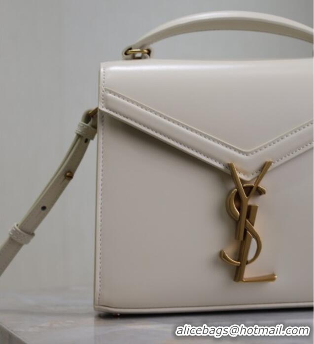 Top Quality Saint Laurent Cassandre Mini Bag in Box Leather 602716 White 2025