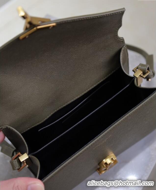 Trendy Design Saint Laurent Cassandre Mini Bag in Grained Leather 602716 Olive Green 2025