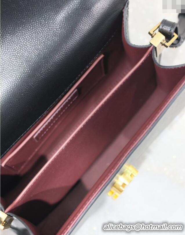 Good Product Saint Laurent Cassandre Mini Bag in Grained Leather 602716 Black 2025