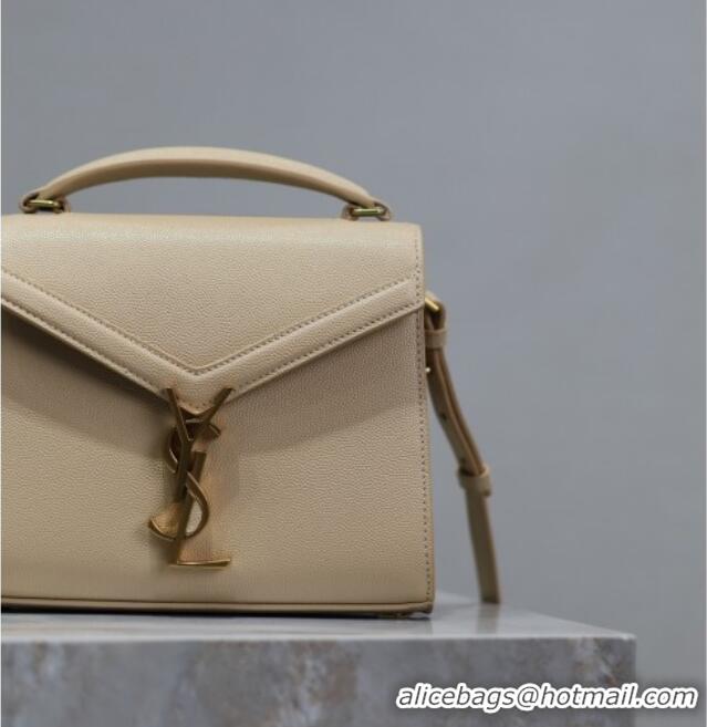 Top Design Saint Laurent Cassandre Mini Bag in Grained Leather 602716 Apricot 2025