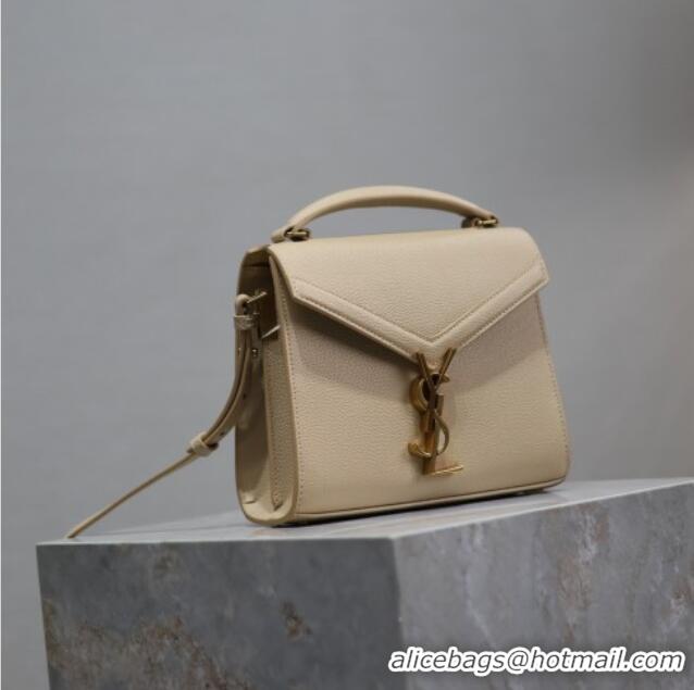 Top Design Saint Laurent Cassandre Mini Bag in Grained Leather 602716 Apricot 2025