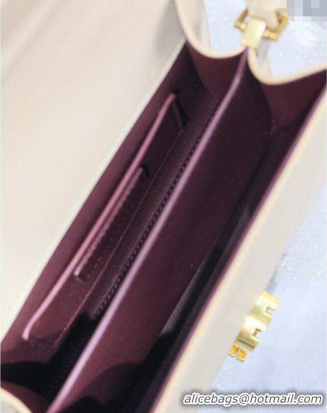 Top Design Saint Laurent Cassandre Mini Bag in Grained Leather 602716 Apricot 2025