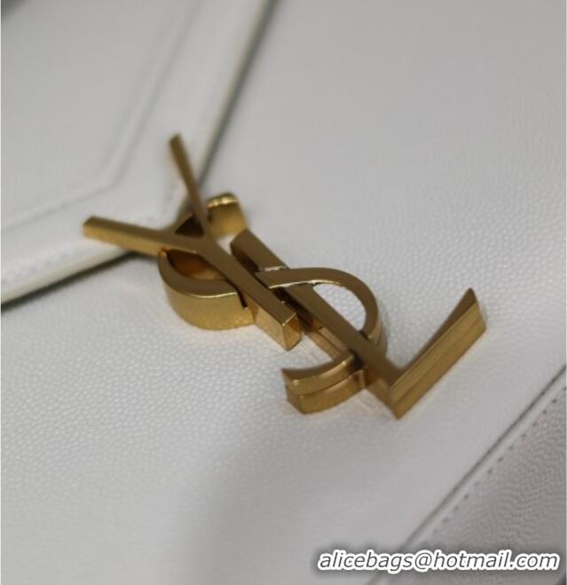 Good Taste Saint Laurent Cassandre Mini Bag in Grained Leather 602716 White 2025