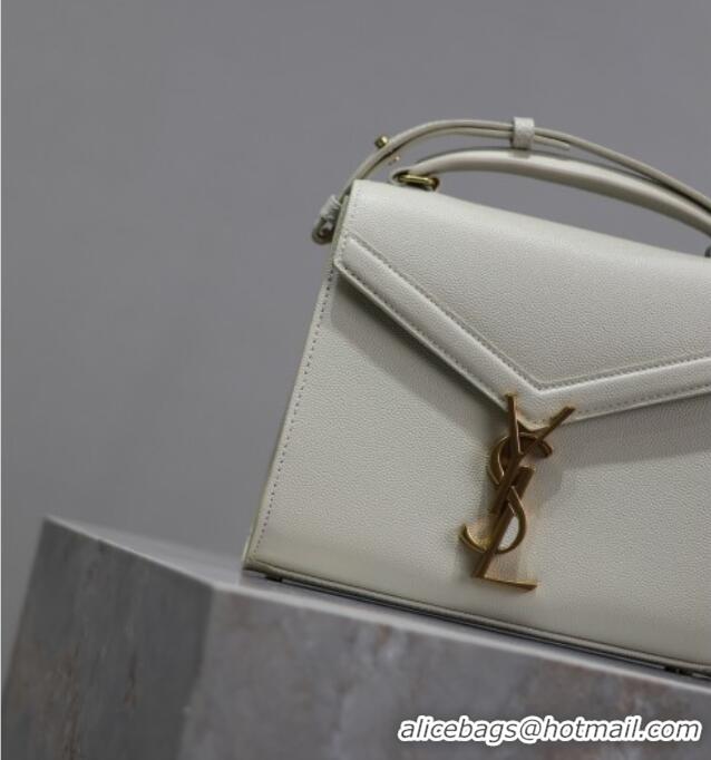 Good Taste Saint Laurent Cassandre Mini Bag in Grained Leather 602716 White 2025