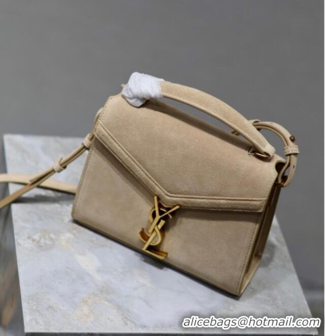 Trendy Design Saint Laurent Cassandre Mini Bag in Suede 602716 Beige 2025
