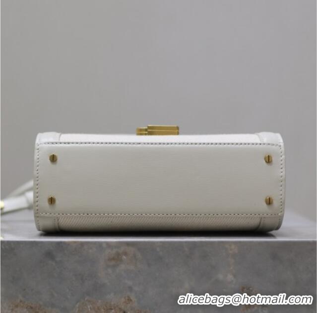 Unique Grade Saint Laurent Cassandre Mini Bag in Cotton Linen and Leather 602716 White 2025