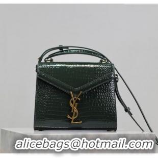 Shop Cheap Saint Laurent Cassandre Mini Bag in Crocodile Embossed Leather 602716 Green 2025