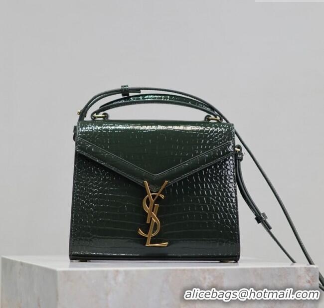 Shop Cheap Saint Laurent Cassandre Mini Bag in Crocodile Embossed Leather 602716 Green 2025