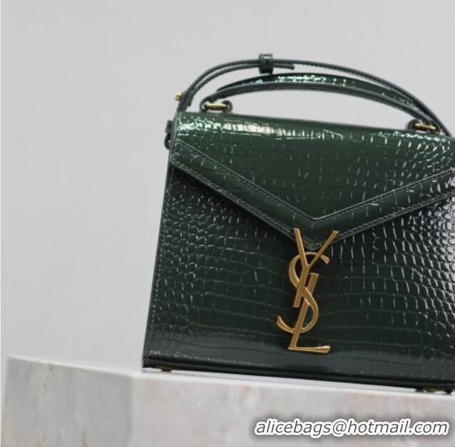 Shop Cheap Saint Laurent Cassandre Mini Bag in Crocodile Embossed Leather 602716 Green 2025