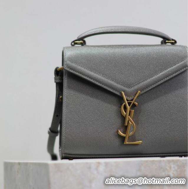 Top Quality Saint Laurent Cassandre Mini Bag in Grained Leather 602716 Grey 2025