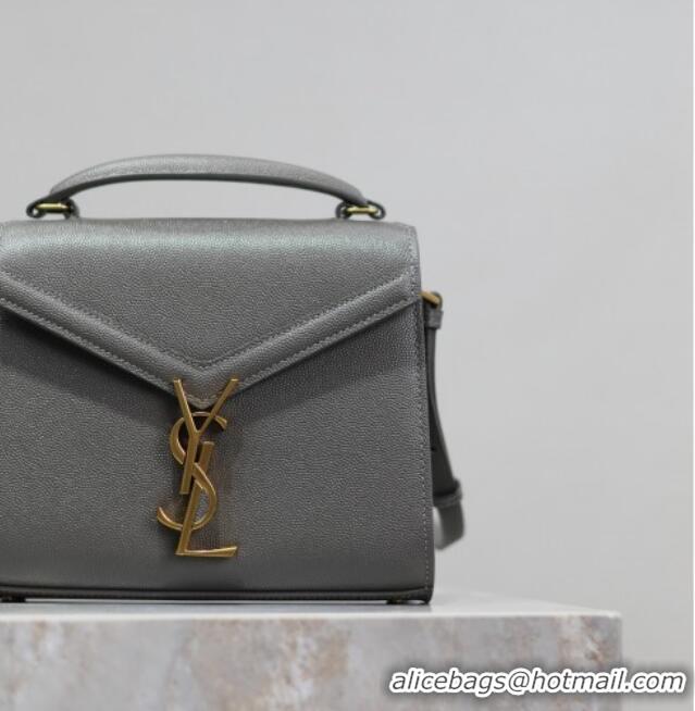 Top Quality Saint Laurent Cassandre Mini Bag in Grained Leather 602716 Grey 2025
