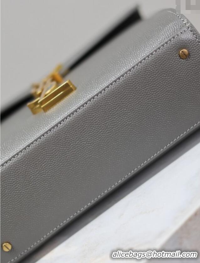 Top Quality Saint Laurent Cassandre Mini Bag in Grained Leather 602716 Grey 2025