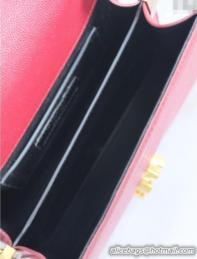Luxury Discount Saint Laurent Cassandre Mini Bag in Grained Leather 602716 Red 2025
