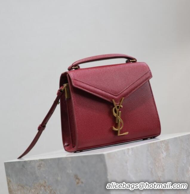 Luxury Discount Saint Laurent Cassandre Mini Bag in Grained Leather 602716 Red 2025