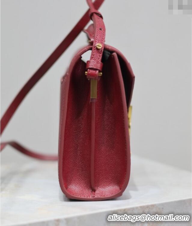 Luxury Discount Saint Laurent Cassandre Mini Bag in Grained Leather 602716 Red 2025