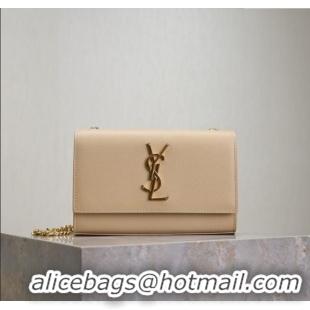 Best Price Saint Laurent Kate Small Chain Bag in Grained Leather 469390 Apricot 2025
