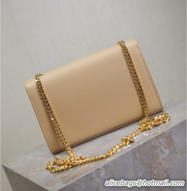 Best Price Saint Laurent Kate Small Chain Bag in Grained Leather 469390 Apricot 2025
