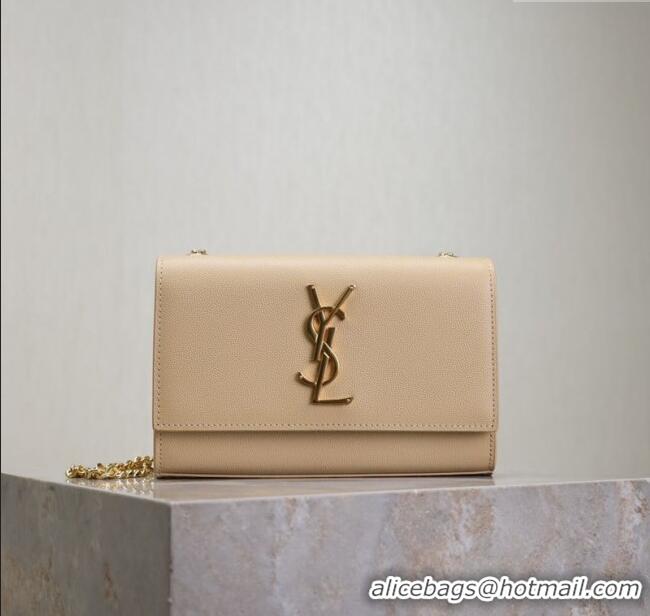 Best Price Saint Laurent Kate Small Chain Bag in Grained Leather 469390 Apricot 2025