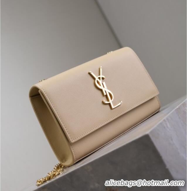 Best Price Saint Laurent Kate Small Chain Bag in Grained Leather 469390 Apricot 2025