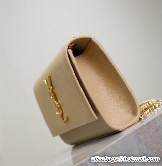 Best Price Saint Laurent Kate Small Chain Bag in Grained Leather 469390 Apricot 2025