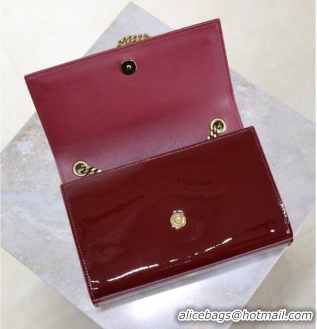 Unique Grade Saint Laurent Kate Small Chain Bag in Patent Leather 469390 Dark Burgundy 2025