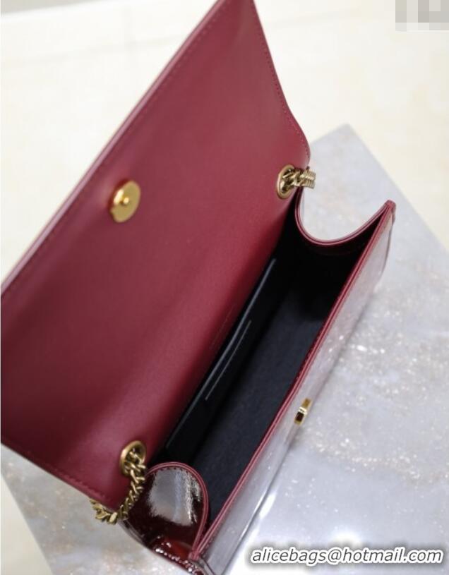 Unique Grade Saint Laurent Kate Small Chain Bag in Patent Leather 469390 Dark Burgundy 2025