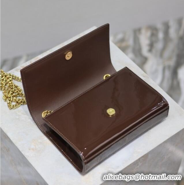Grade Design Saint Laurent Kate Small Chain Bag in Patent Leather 469390 Brown 2025