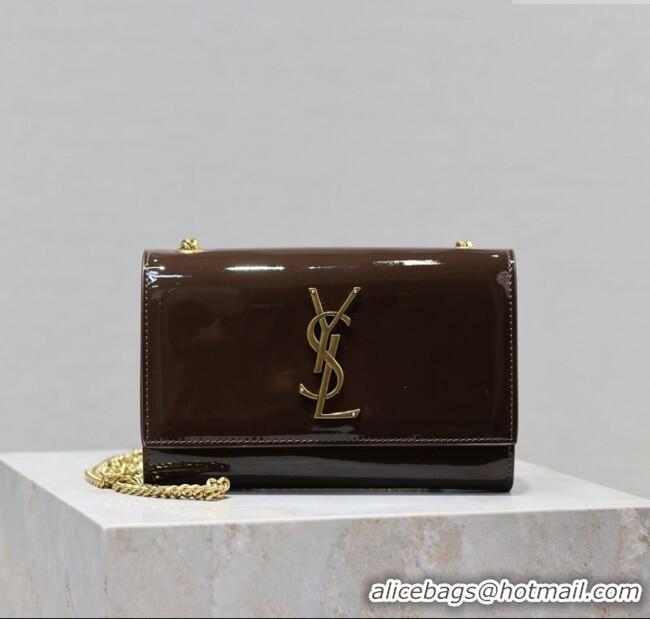 Grade Design Saint Laurent Kate Small Chain Bag in Patent Leather 469390 Brown 2025