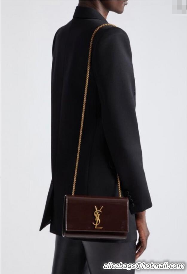 Grade Design Saint Laurent Kate Small Chain Bag in Patent Leather 469390 Brown 2025