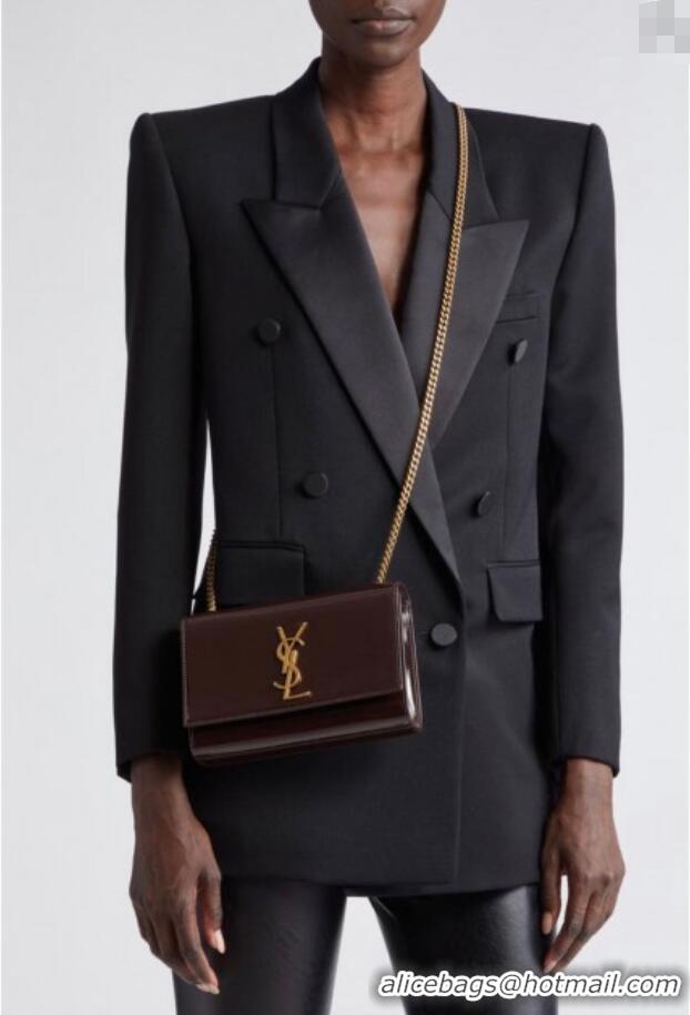 Grade Design Saint Laurent Kate Small Chain Bag in Patent Leather 469390 Brown 2025