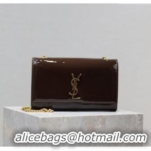 Buy Cheap Saint Laurent Kate Medium Chain Bag in Patent Leather 364021 Brown 2025