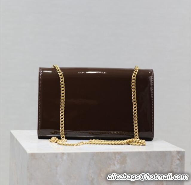 Buy Cheap Saint Laurent Kate Medium Chain Bag in Patent Leather 364021 Brown 2025