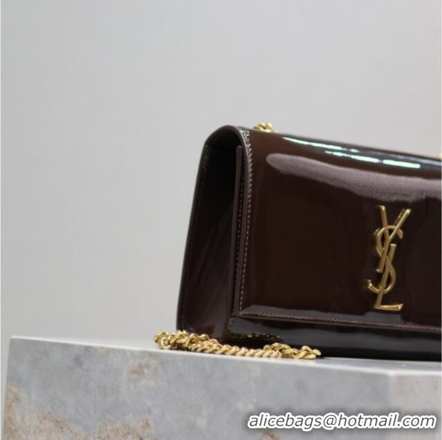 Buy Cheap Saint Laurent Kate Medium Chain Bag in Patent Leather 364021 Brown 2025