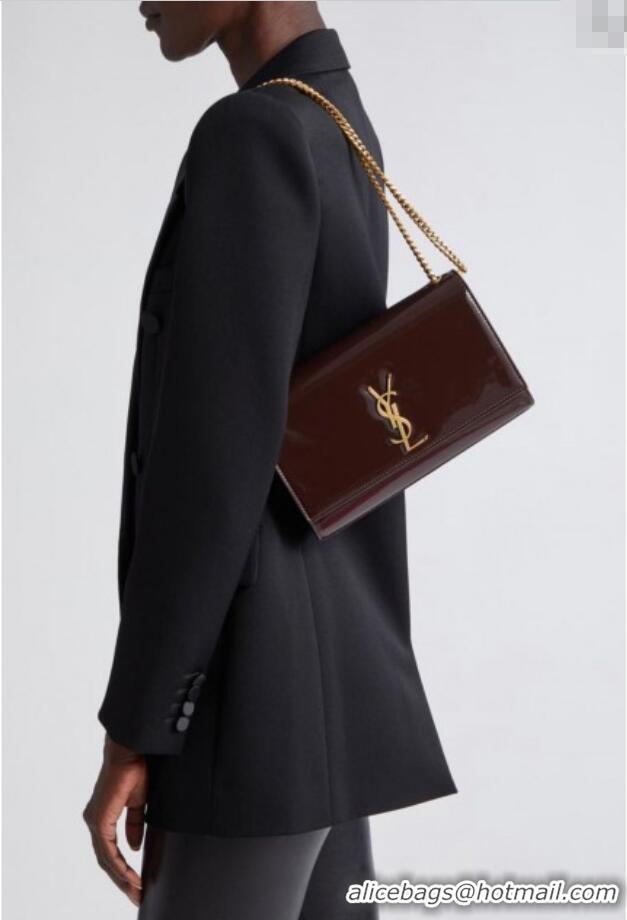 Buy Cheap Saint Laurent Kate Medium Chain Bag in Patent Leather 364021 Brown 2025