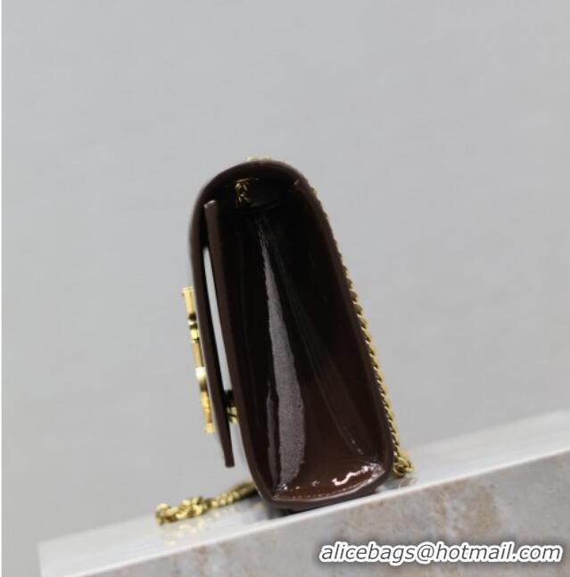 Buy Cheap Saint Laurent Kate Medium Chain Bag in Patent Leather 364021 Brown 2025