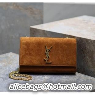 Trendy Design Saint Laurent Kate Medium Chain Bag in Suede 364021 Clay Yellow 2025