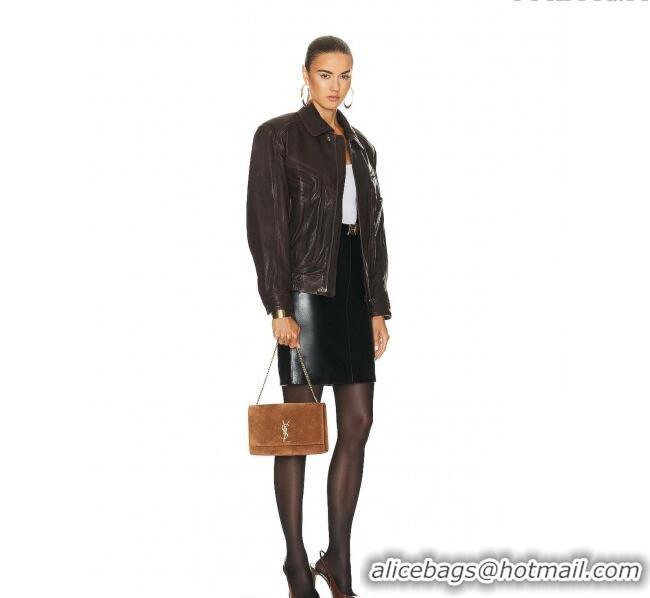 Trendy Design Saint Laurent Kate Medium Chain Bag in Suede 364021 Clay Yellow 2025