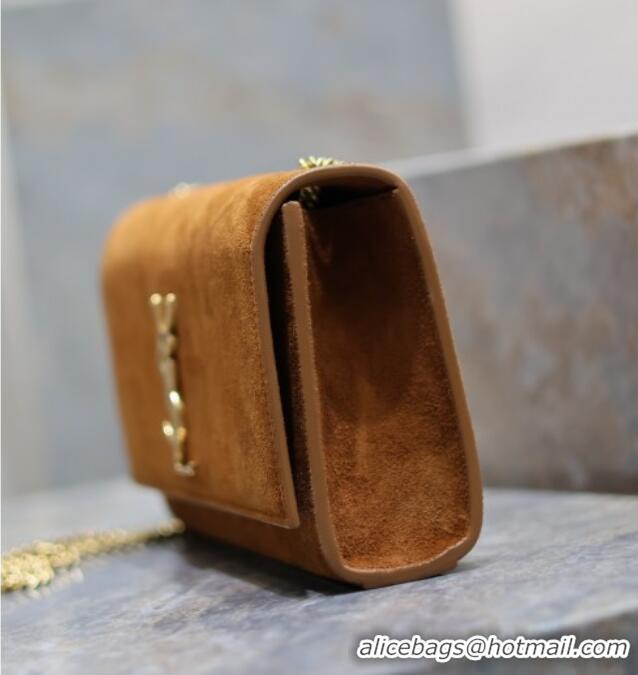 Trendy Design Saint Laurent Kate Medium Chain Bag in Suede 364021 Clay Yellow 2025