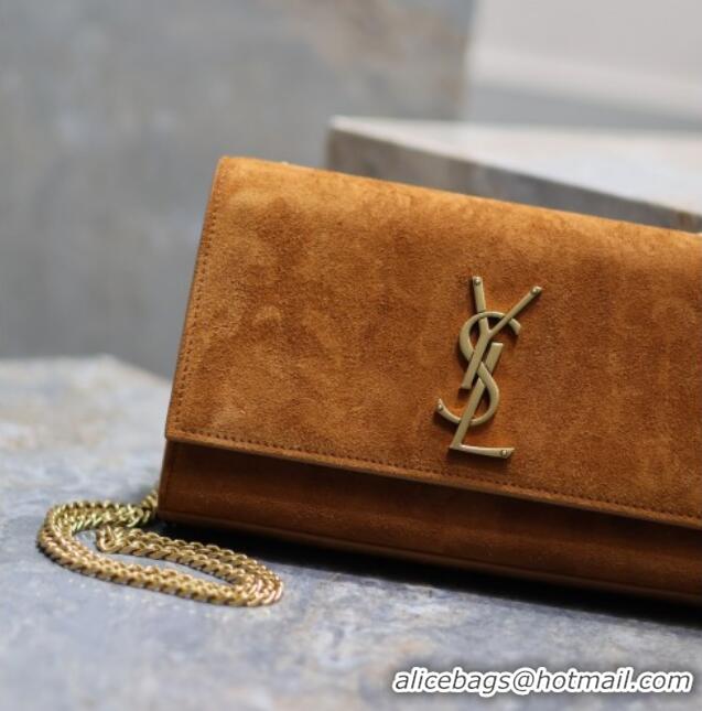 Trendy Design Saint Laurent Kate Medium Chain Bag in Suede 364021 Clay Yellow 2025