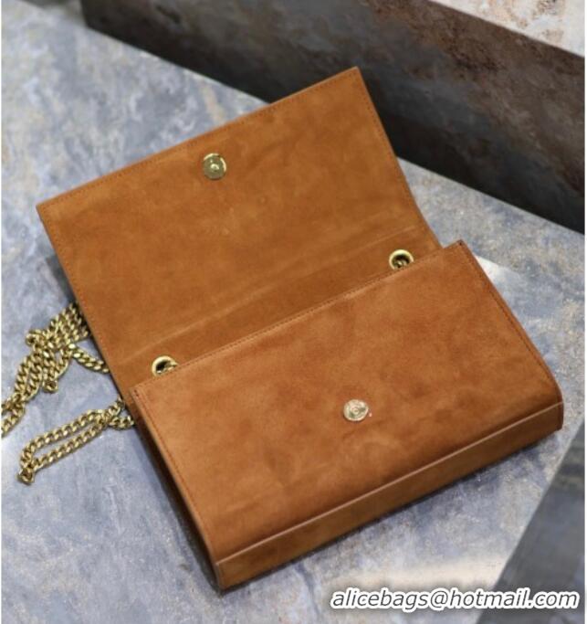 Trendy Design Saint Laurent Kate Medium Chain Bag in Suede 364021 Clay Yellow 2025