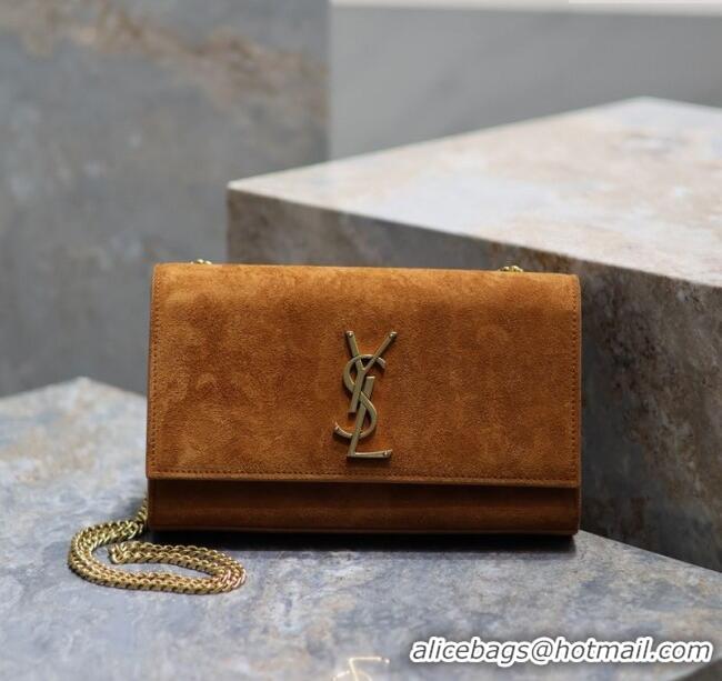 Trendy Design Saint Laurent Kate Medium Chain Bag in Suede 364021 Clay Yellow 2025