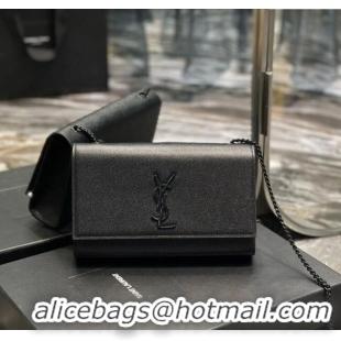 Promotional Saint Laurent Kate Medium Chain Bag in Grained Leather 364021 All Black 2025