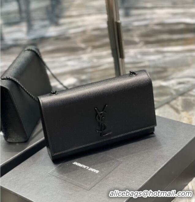 Promotional Saint Laurent Kate Medium Chain Bag in Grained Leather 364021 All Black 2025