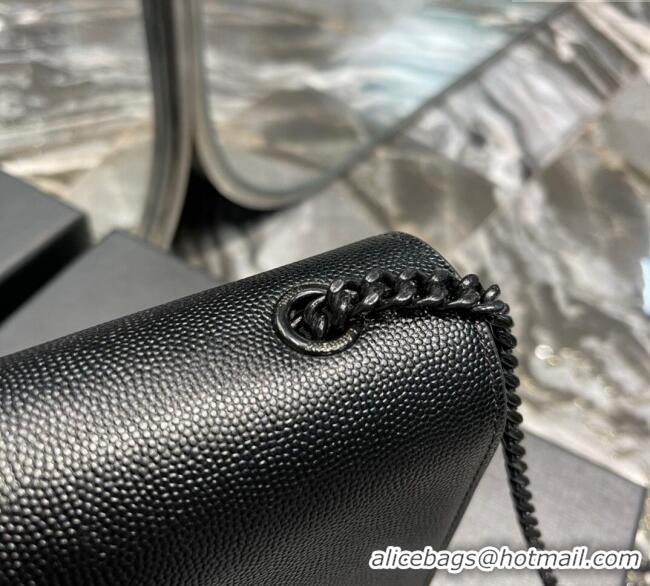 Promotional Saint Laurent Kate Medium Chain Bag in Grained Leather 364021 All Black 2025