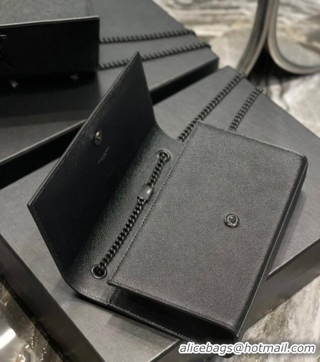 Promotional Saint Laurent Kate Medium Chain Bag in Grained Leather 364021 All Black 2025