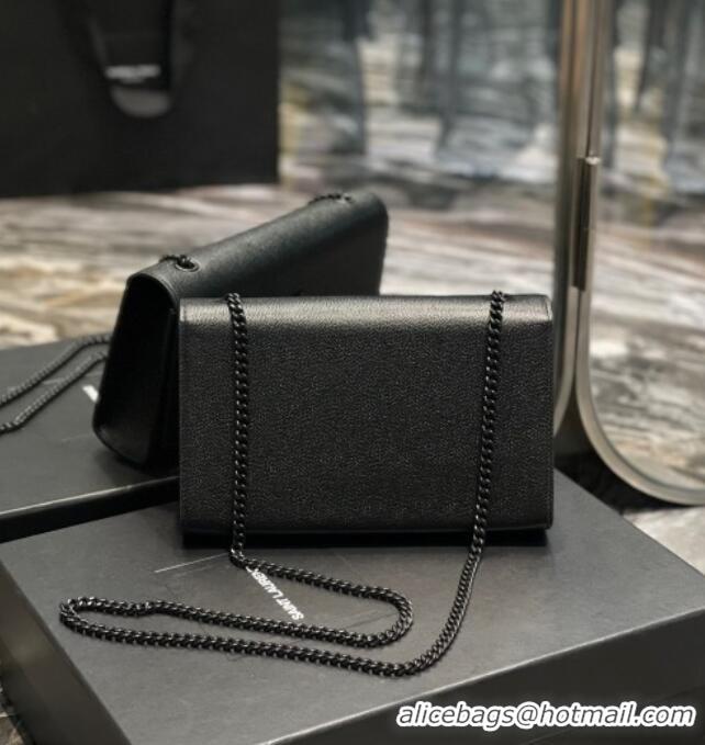 Promotional Saint Laurent Kate Medium Chain Bag in Grained Leather 364021 All Black 2025