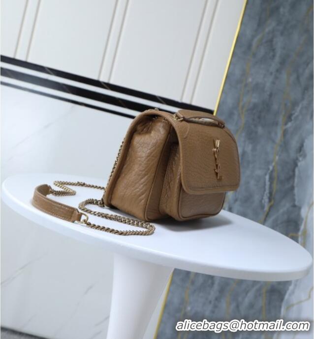 Top Grade Saint Laurent Niki Baby bag in Grained Lambskin 633179 Dark Cork 2025