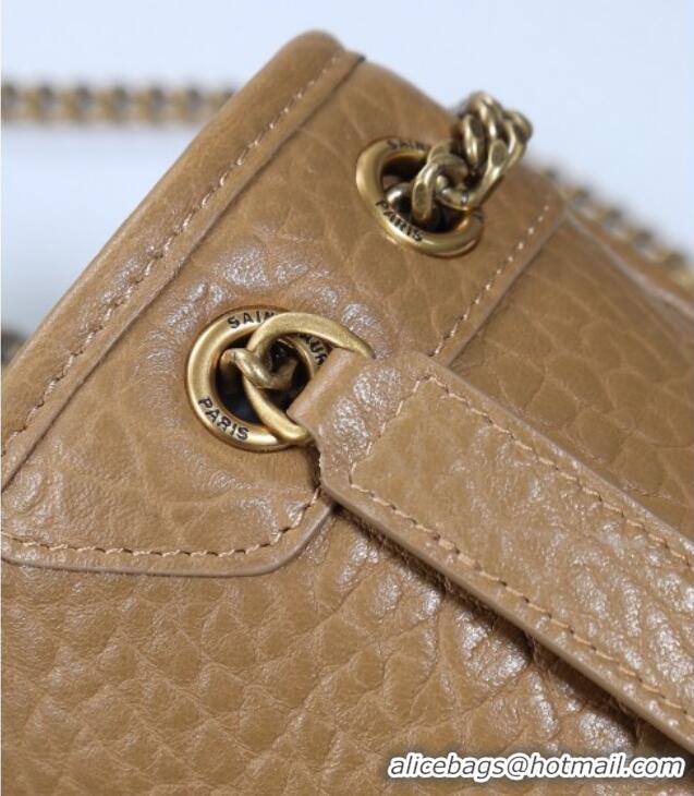 Top Grade Saint Laurent Niki Baby bag in Grained Lambskin 633179 Dark Cork 2025