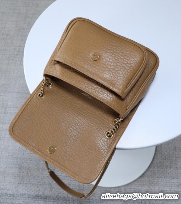 Top Grade Saint Laurent Niki Baby bag in Grained Lambskin 633179 Dark Cork 2025